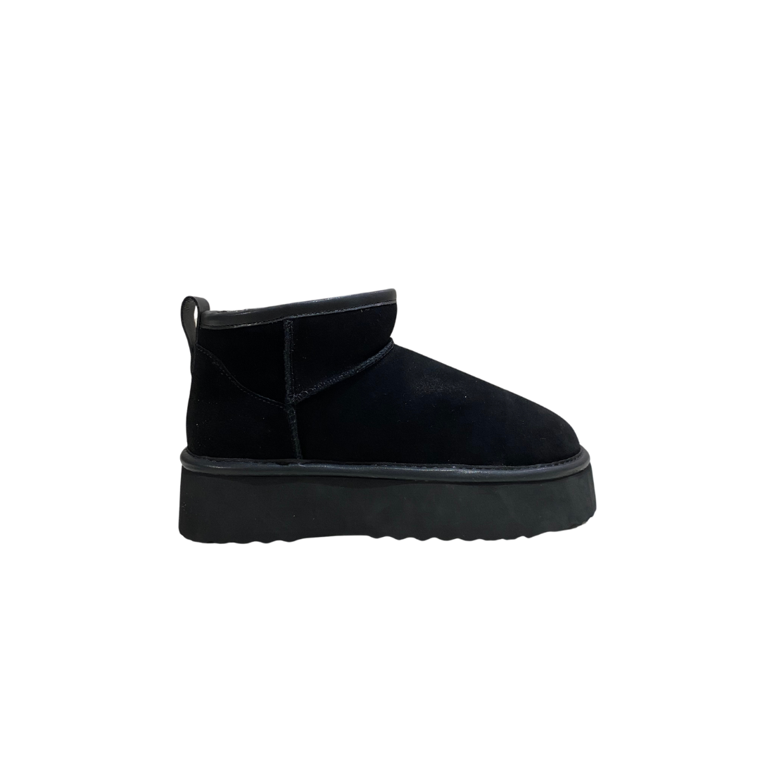 HOOR - Vega Low stivaletto coo pelo - Nero