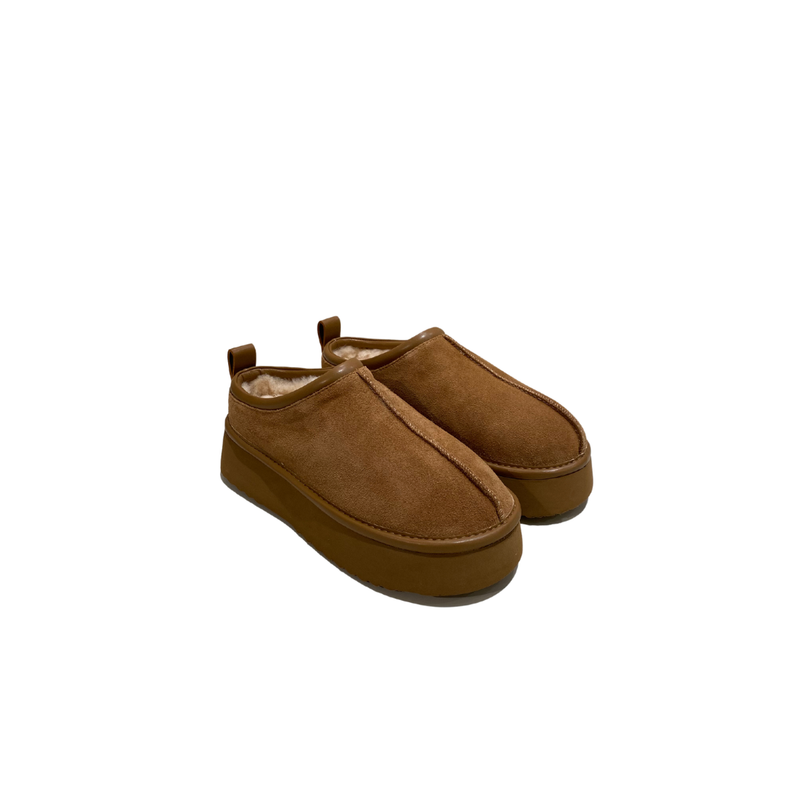 HOOR - Mars Low sabot con pelo - Taupe
