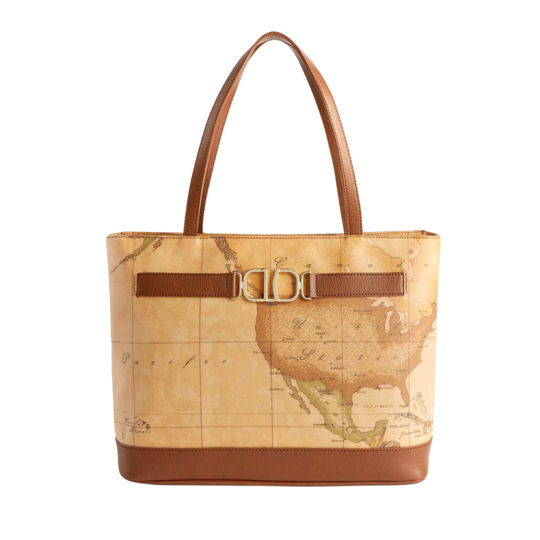 ALVIERO MARTINI - Shopper Geo + Chestnut - Chestnut
