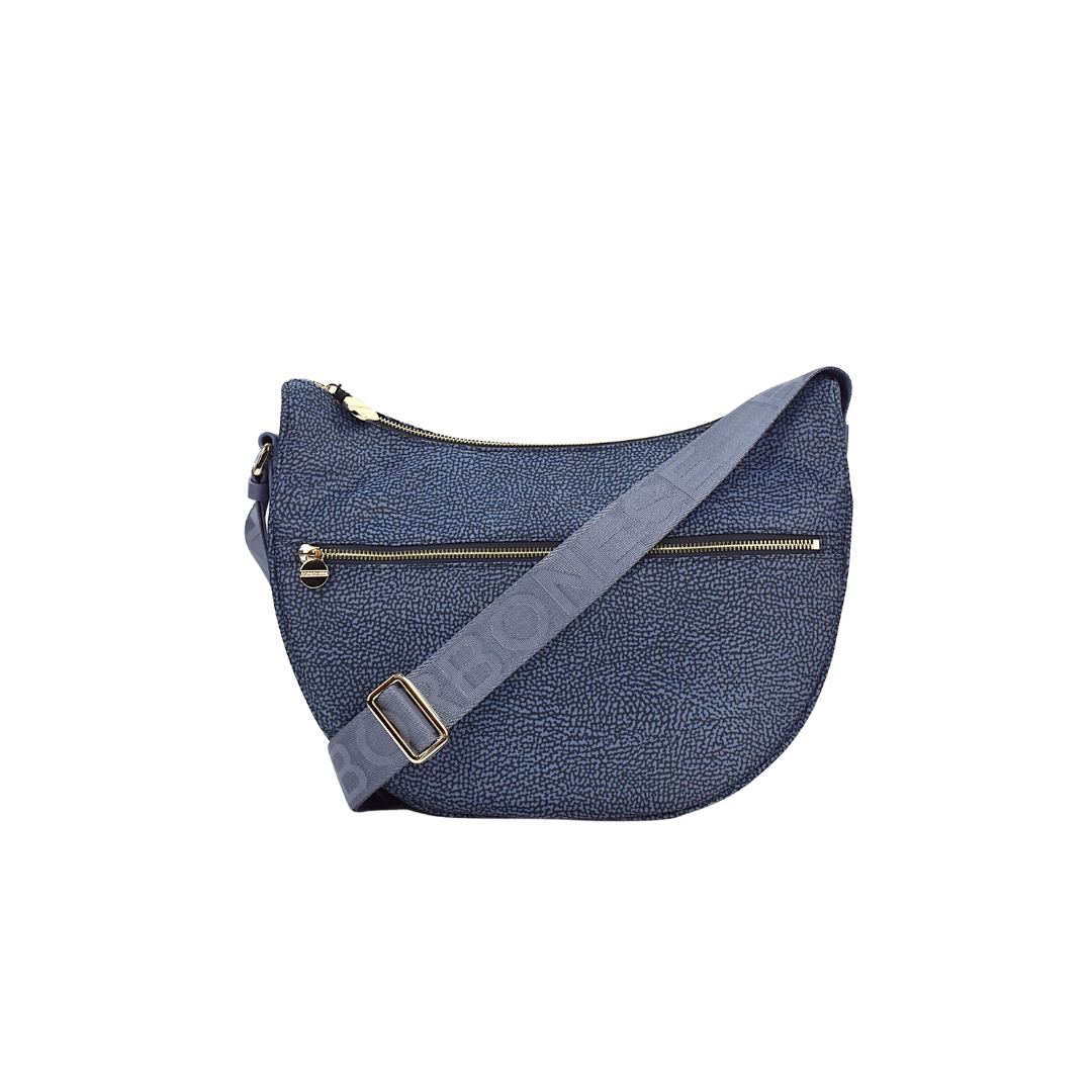 BORBONESE - Luna Bag Small Nylon Riciclato OP con zip - Denim