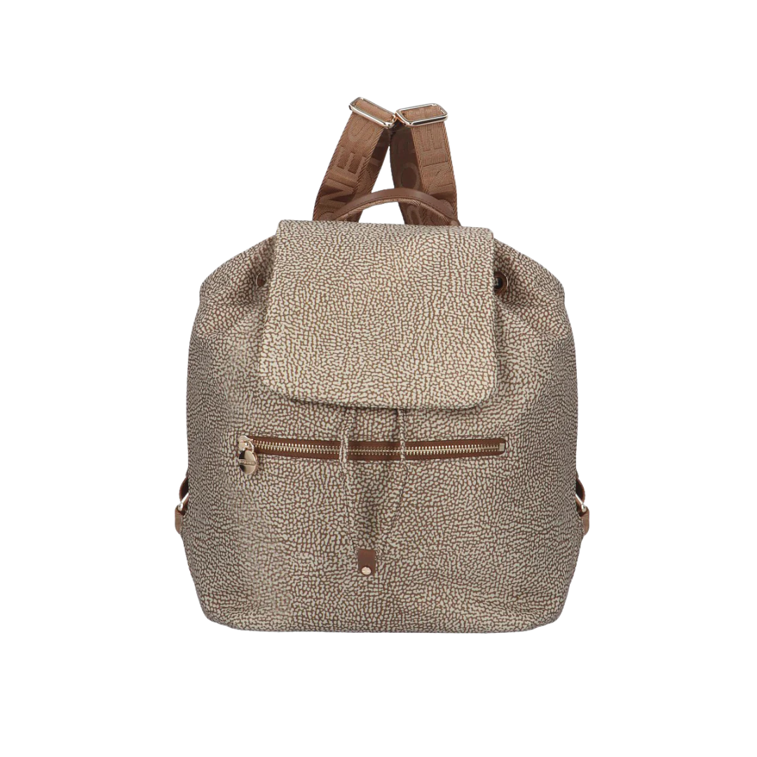 BORBONESE - Zaino Medium Nylon Riciclato OP - Beige/Brown
