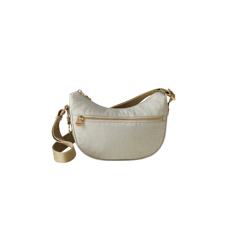 BORBONESE - Luna Bag Mini Nylon Riciclato OP con zip - Kaki