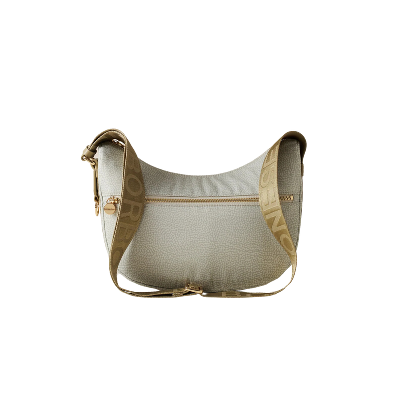 BORBONESE - Luna Bag Small Nylon Riciclato OP con zip - Kaki