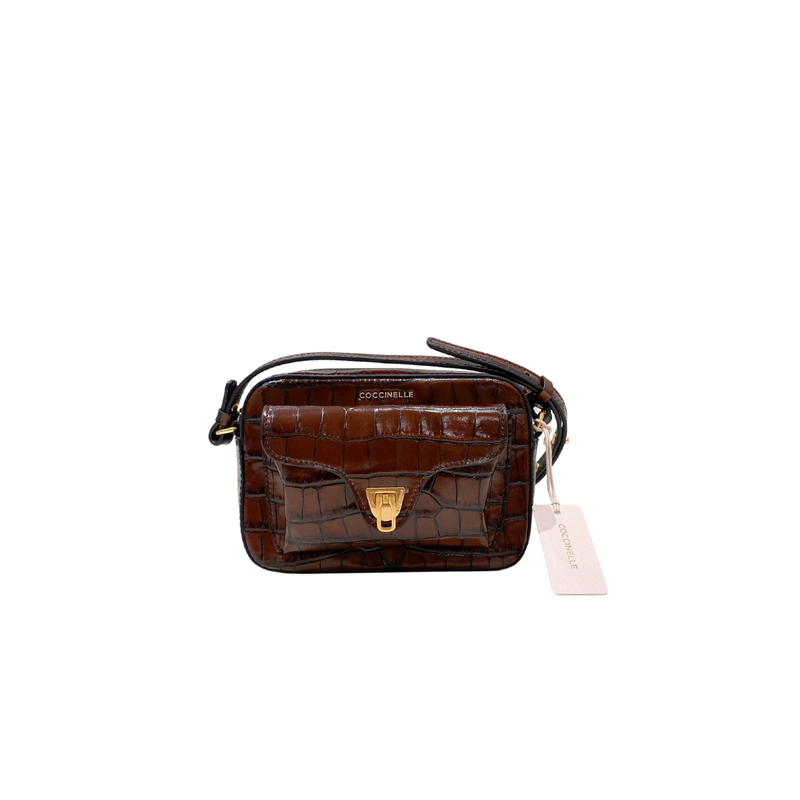 COCCINELLE - (borsa di seconda mano) Mini Beat Camera Bag - Croco Brown