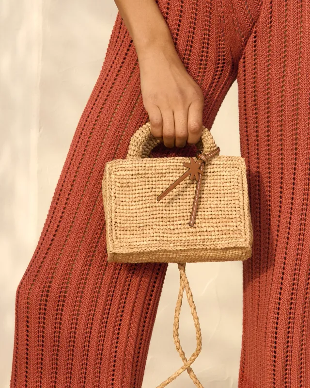 MANEBÍ - Raffia Sunset Bag Mini Palm Leather Tag