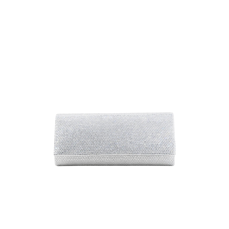 TWENTY FOURHAITCH - Clutch French fully crystals - Argento