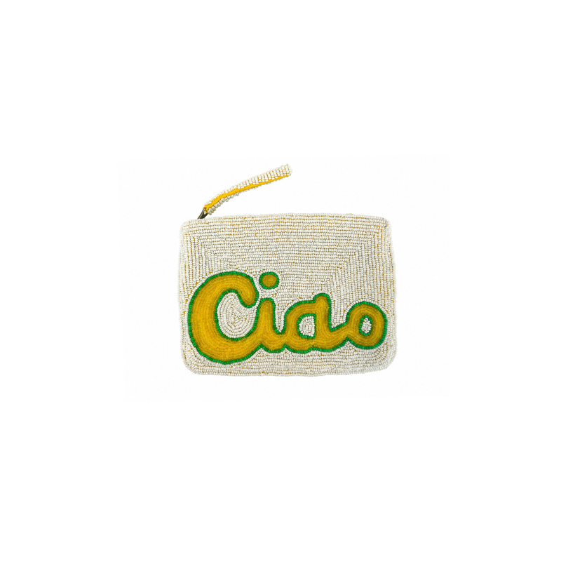 THE JACKSONS - Mini Pochette perline - CIAO - bianco/lime