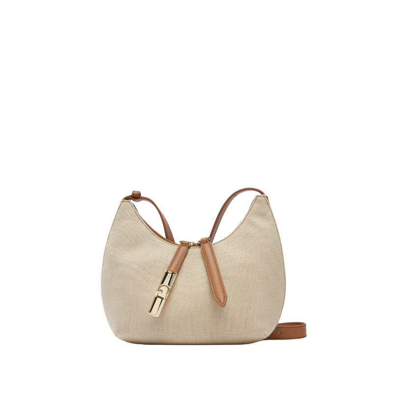 FURLA - Goccia Borsa A Spalla S - Naturale + Brandy