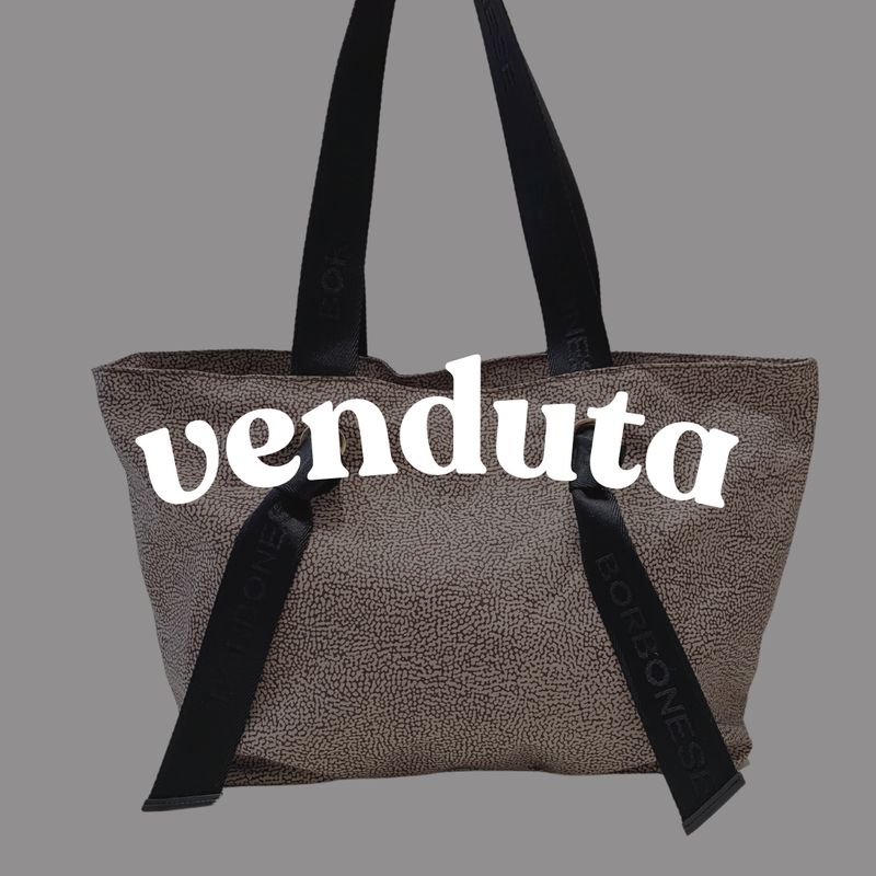 BORBONESE - (borsa di seconda mano) Shopping sfoderata ultralight - OP Natural