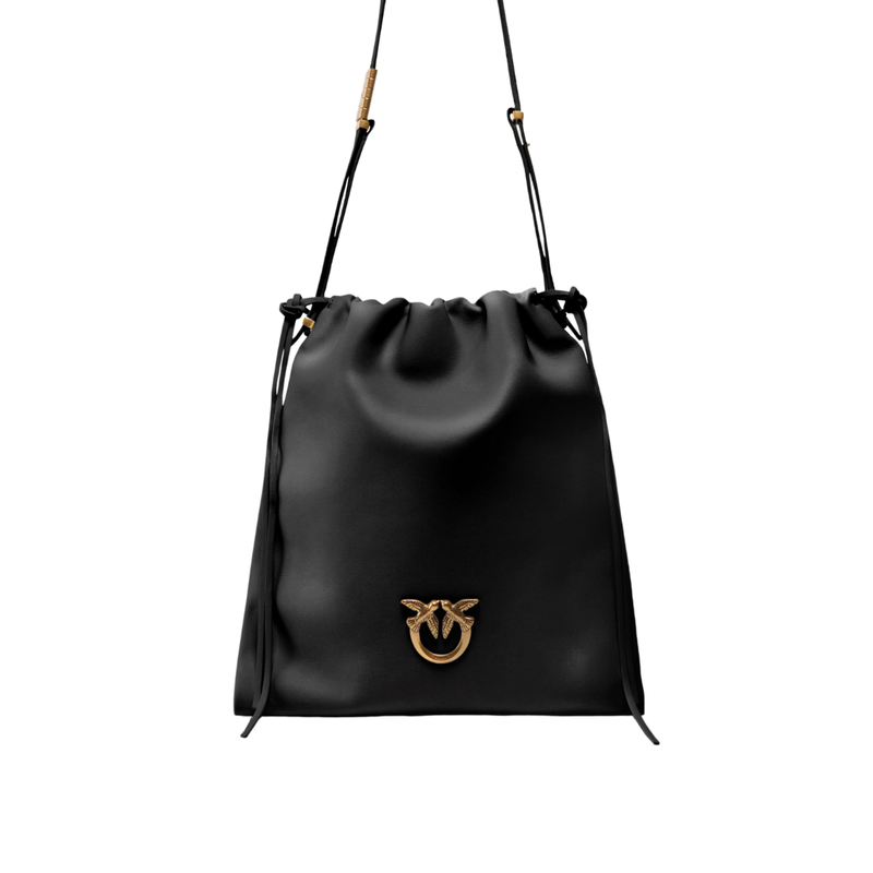 PINKO - Borsa a spalla Slouchy Bag - Black/Oro