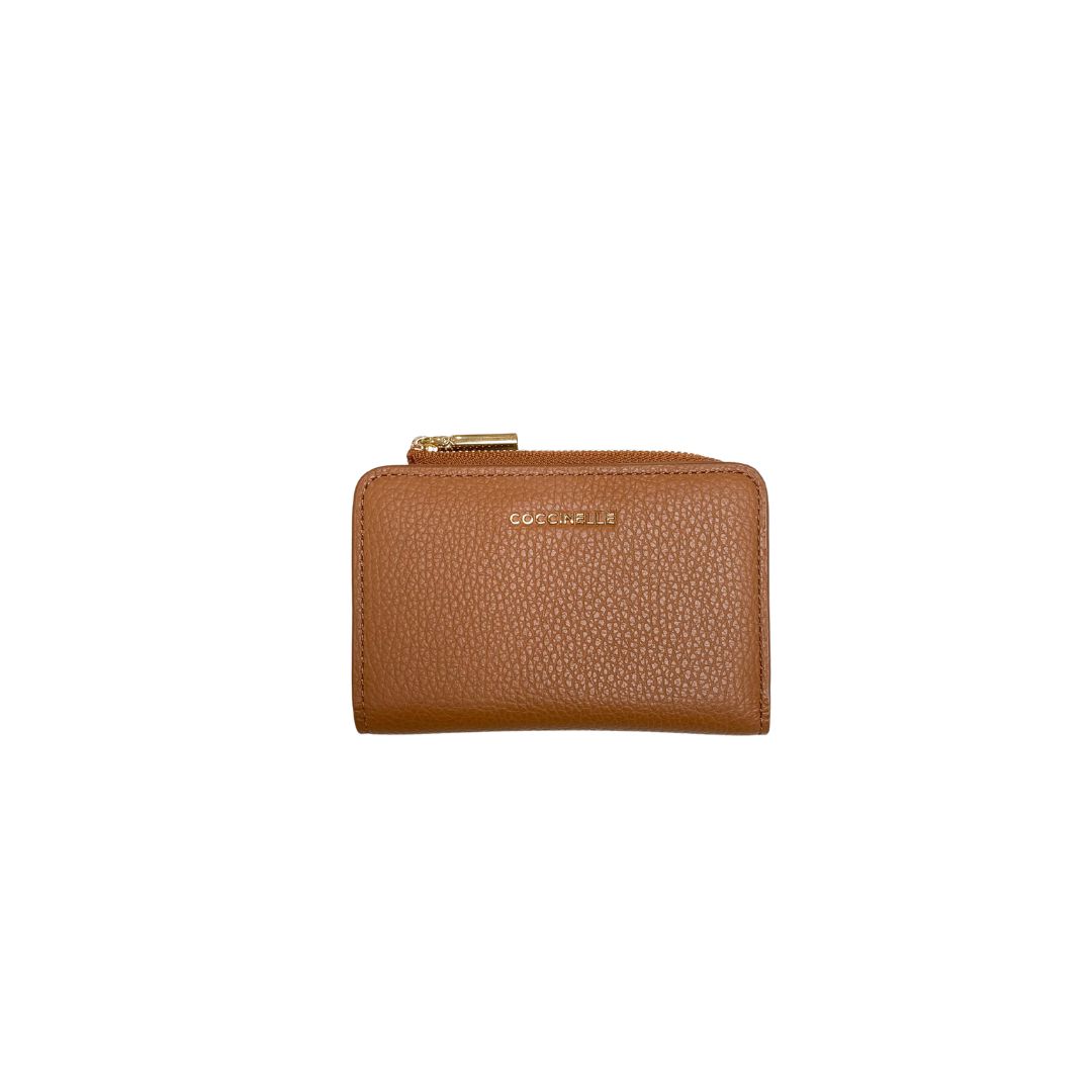 COCCINELLE - Metallic Soft Portafoglio compatto con zip - Cuir