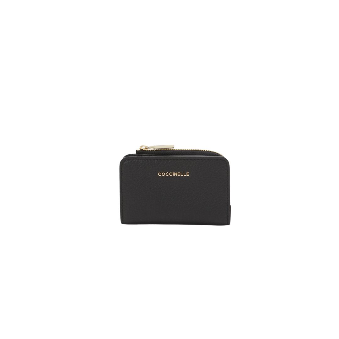 COCCINELLE - Metallic Soft Portafoglio mini con zip - Noir