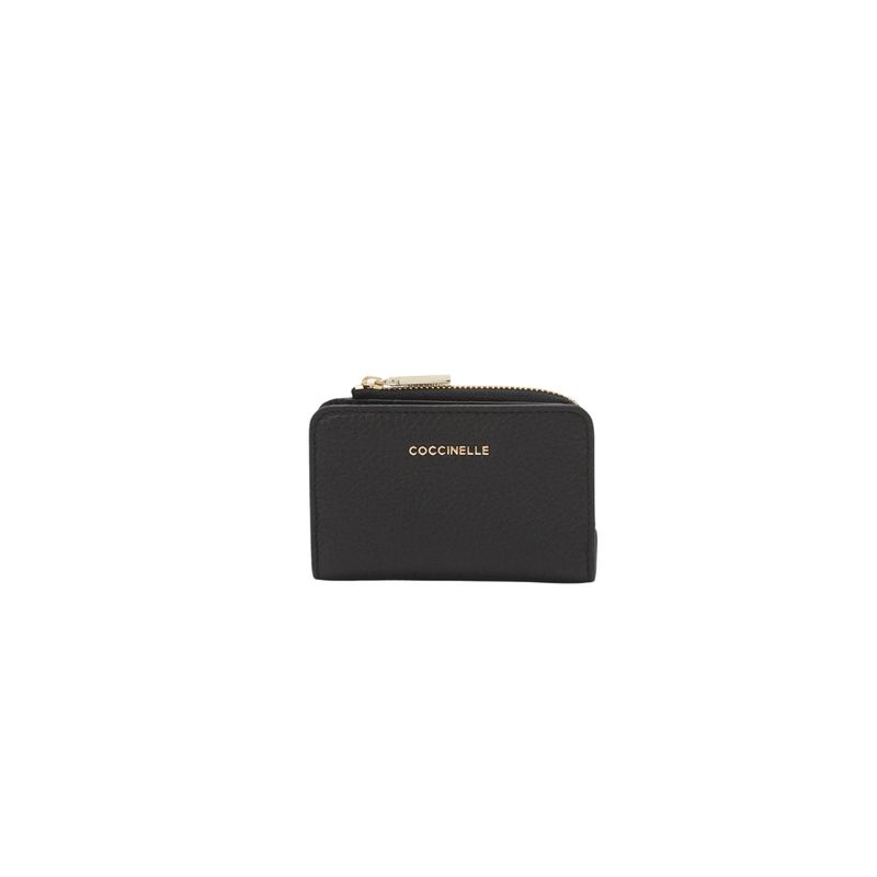 COCCINELLE - Metallic Soft Portafoglio mini con zip - Noir