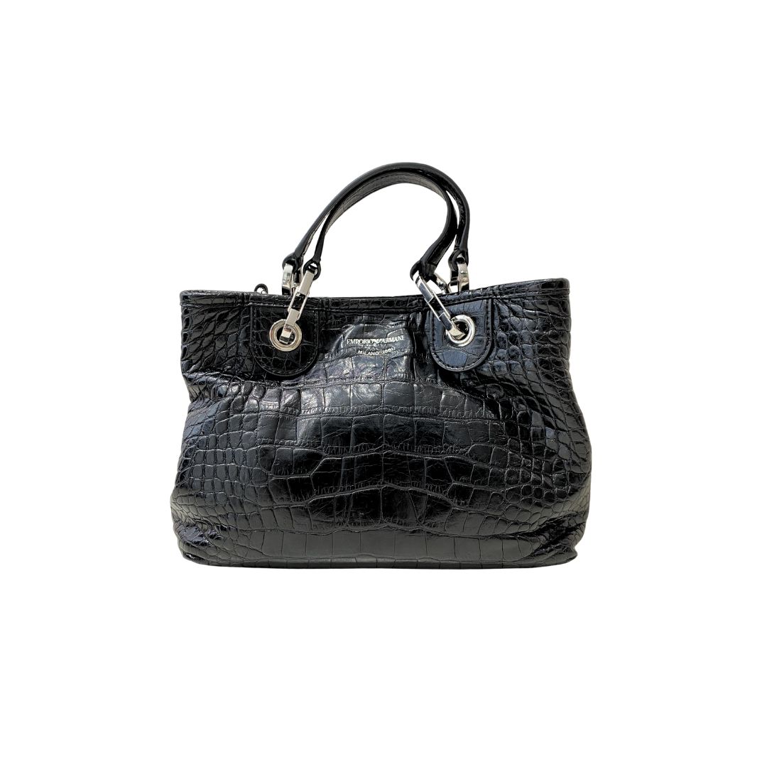 EMPORIO ARMANI - (borsa di seconda mano) Borsa a mano + tracolla - Nera