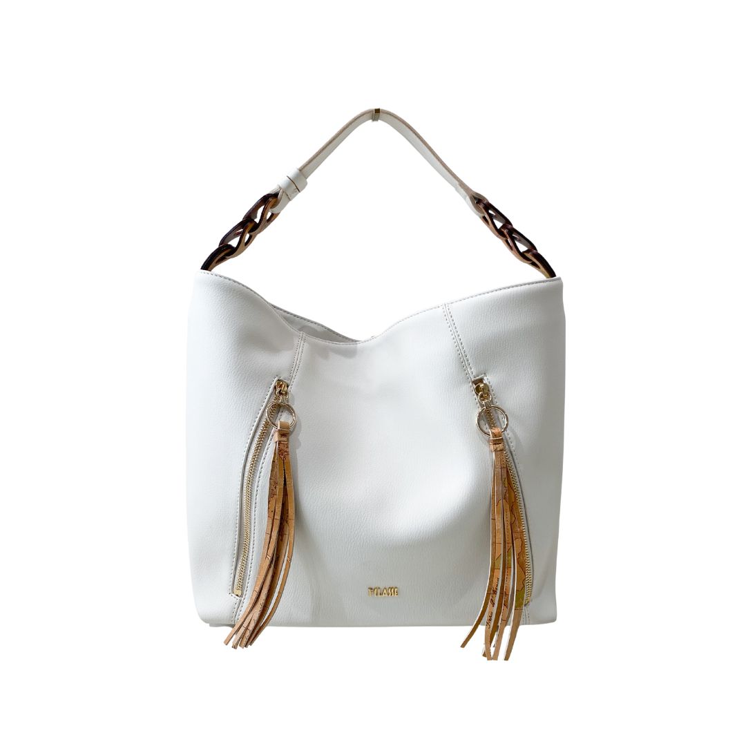 ALVIERO MARTINI - (borsa di seconda mano) Sacca sotto spalla - Panna +  Geo