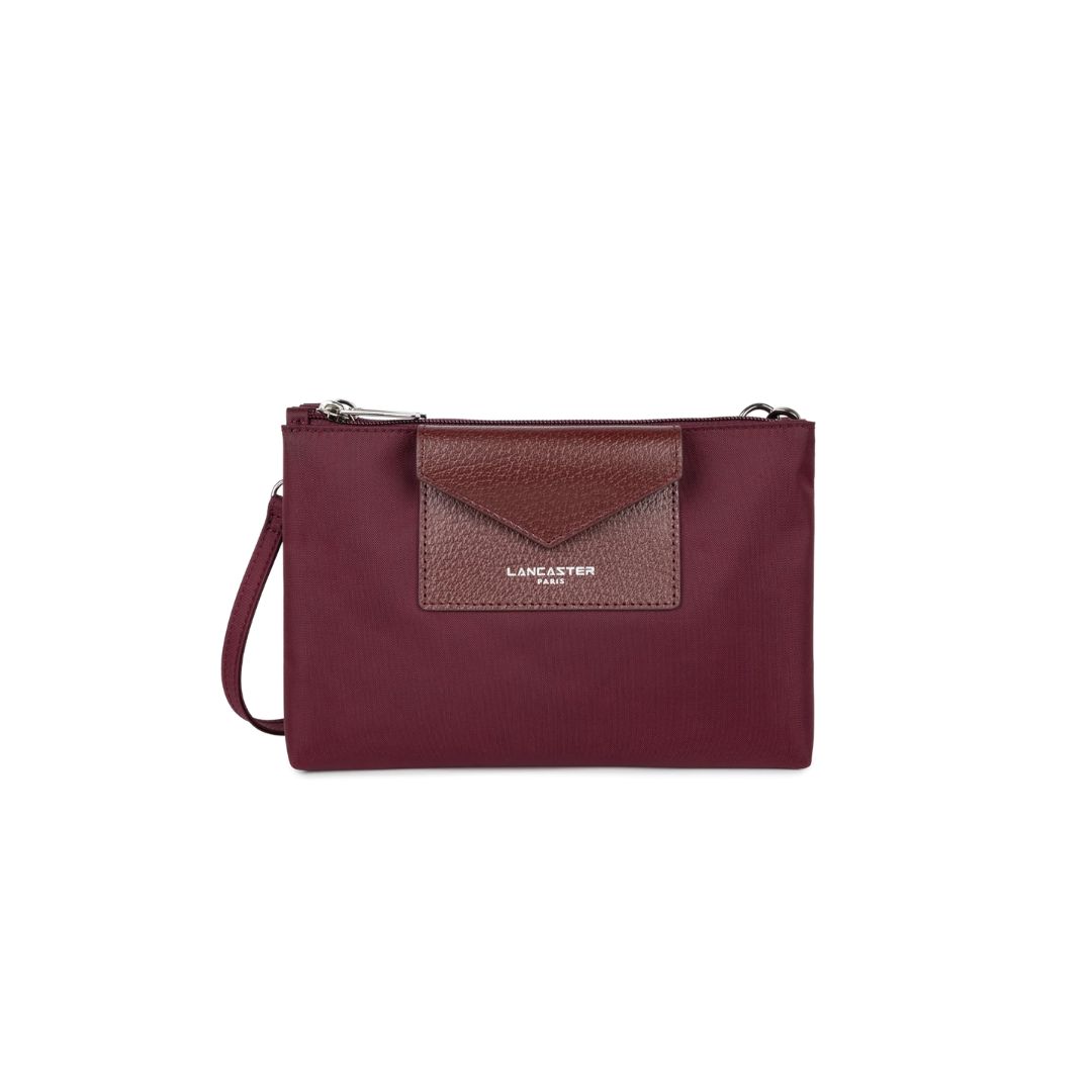 LANCASTER - Smart KBA Crossbody due zip - Bordeaux