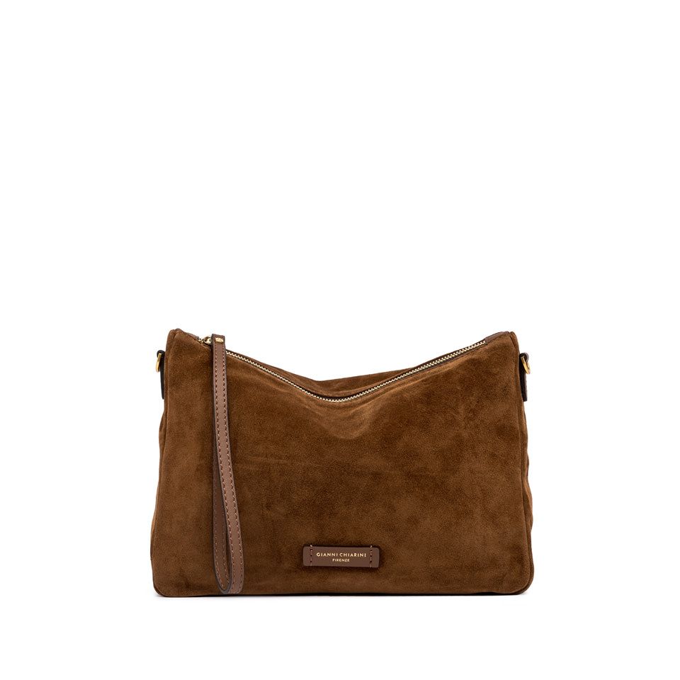GIANNI CHIARINI - Nora Pouch grande scamosciata - Cognac