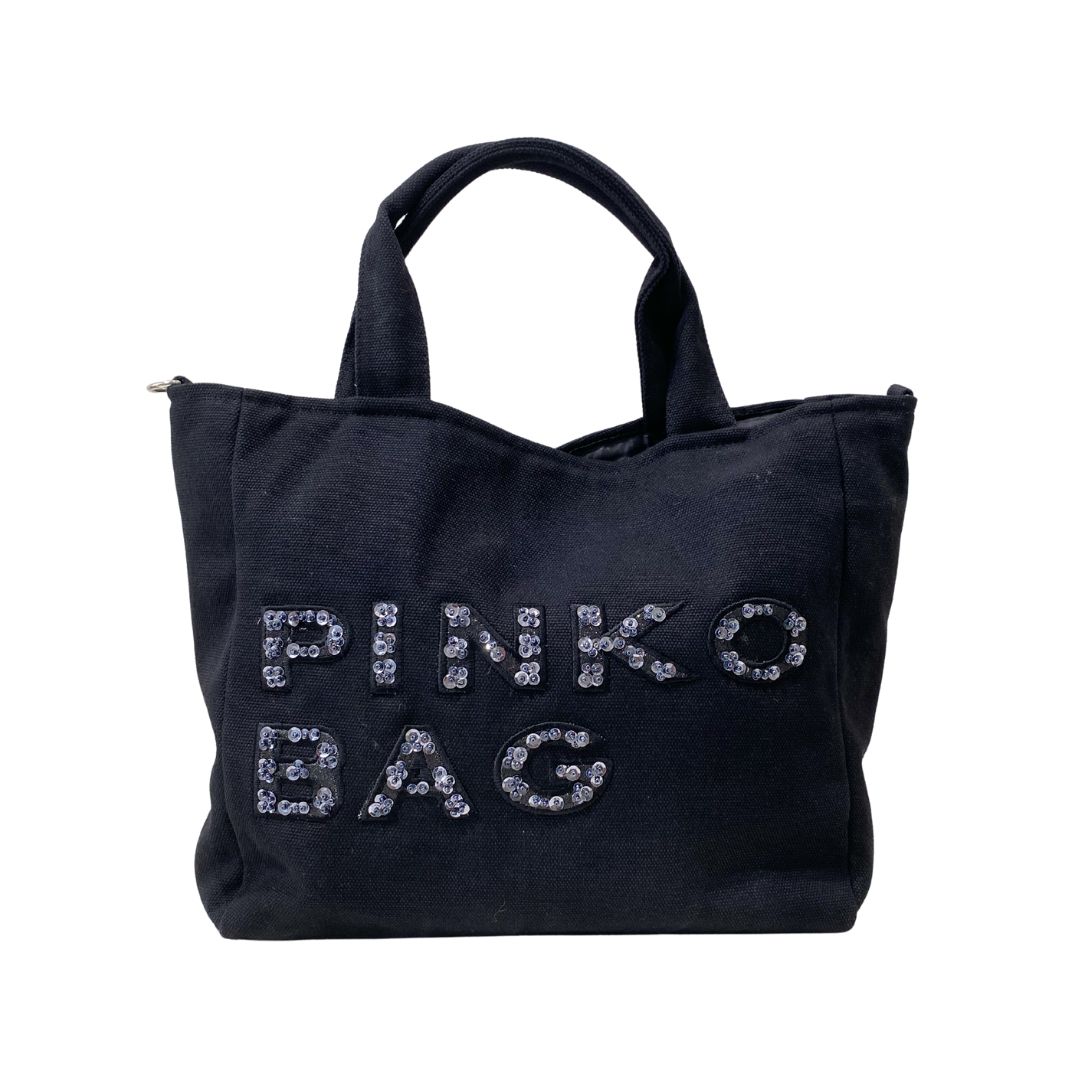 PINKO - (borsa di seconda mano) - PINKO BAG tessuto con strass - Nero
