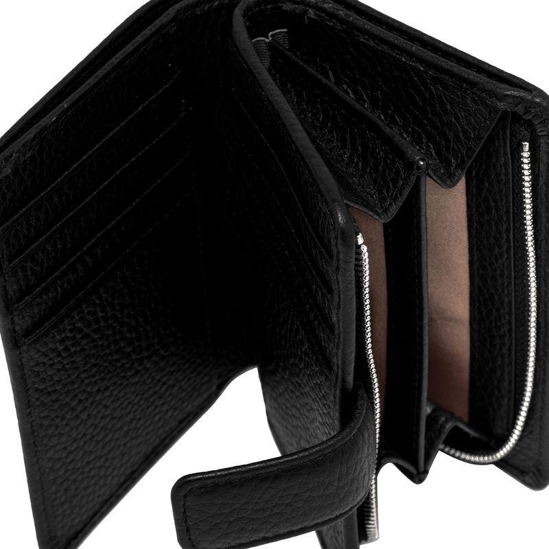 GIANNI CHIARINI - Wallets Grain con zip medio - Nero