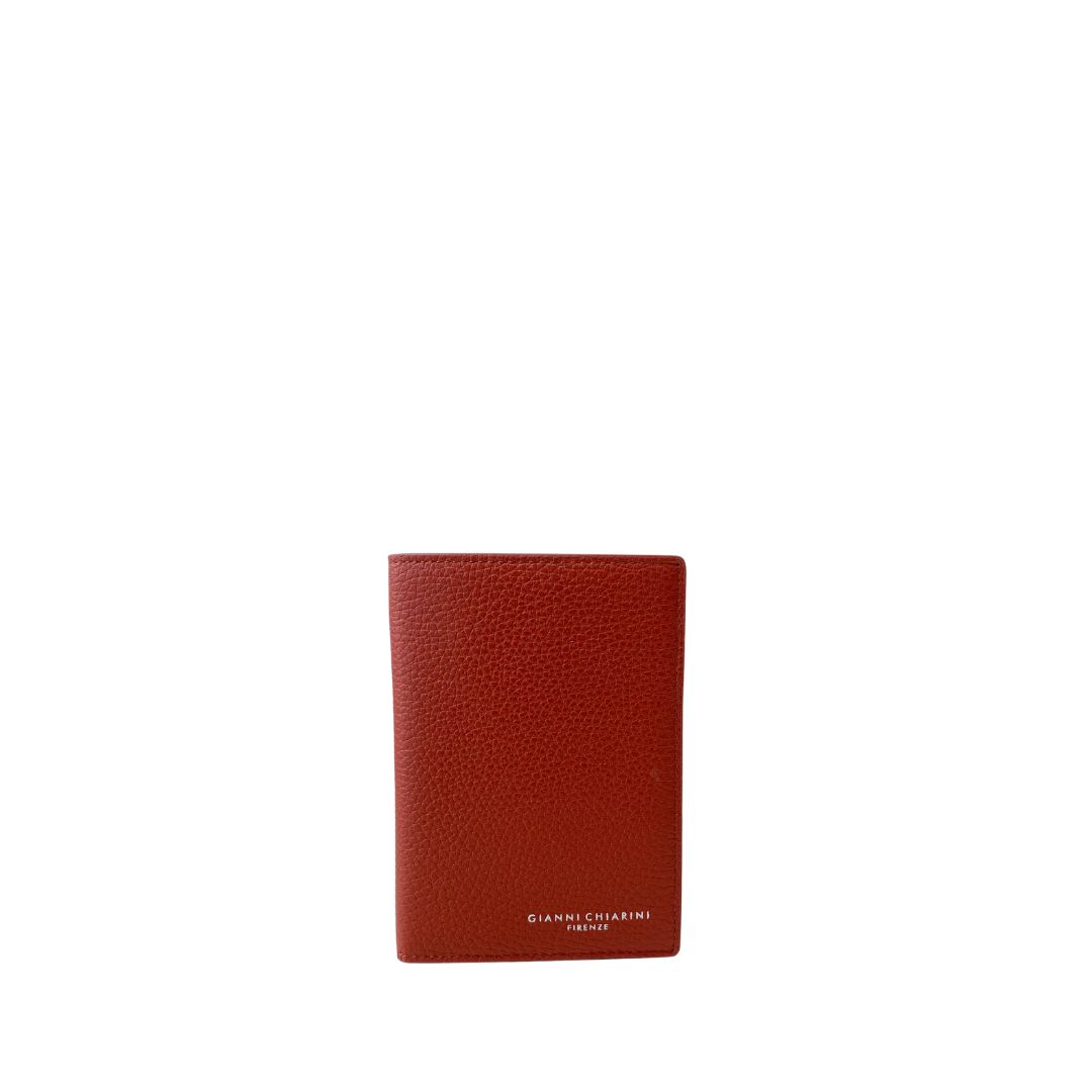 GIANNI CHIARINI - Wallets Grain p.ta Passaporto - Brick Red