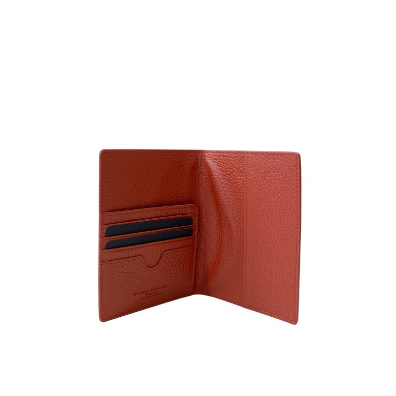 GIANNI CHIARINI - Wallets Grain p.ta Passaporto - Brick Red
