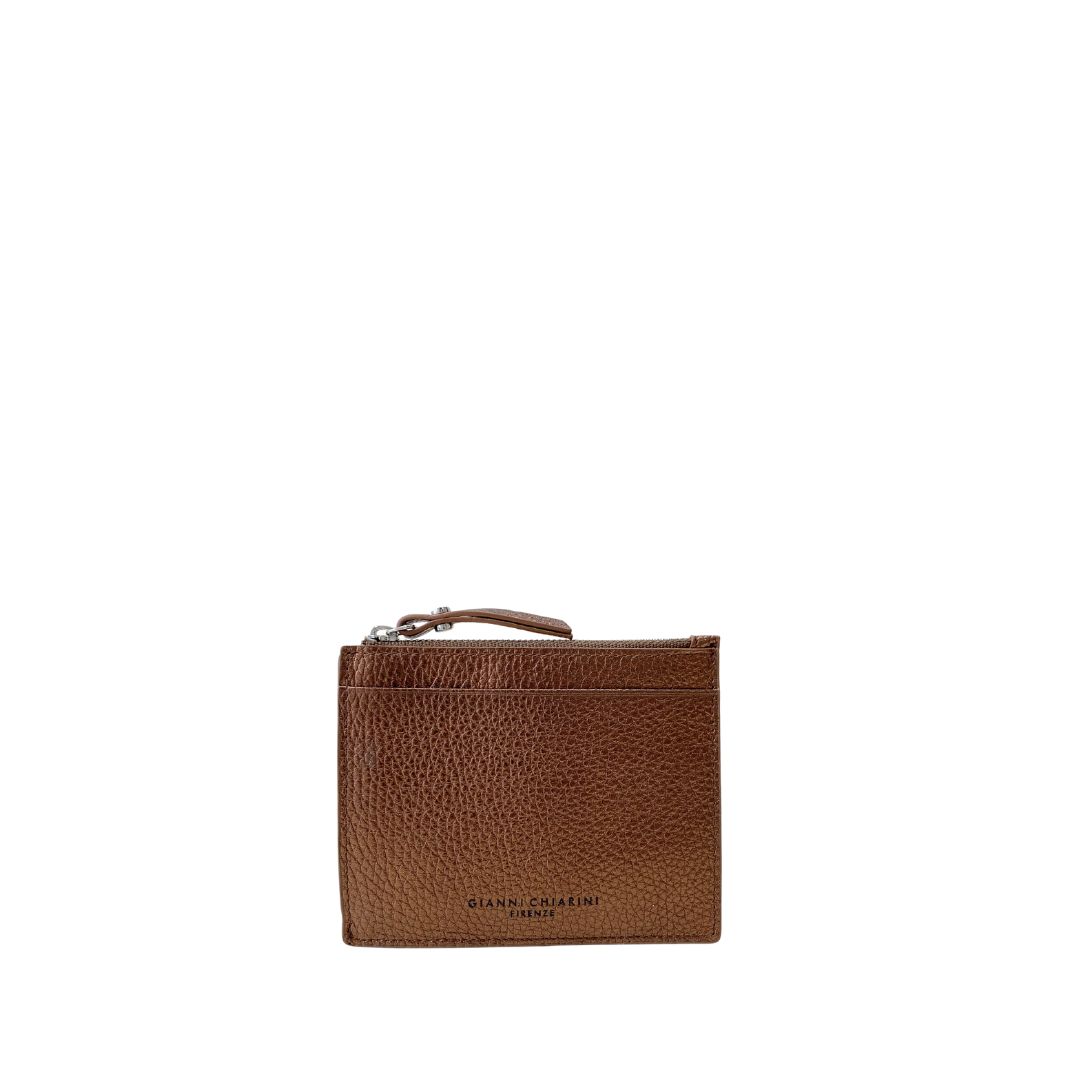 GIANNI CHIARINI - Portacarte + Moneta con zip medio  - Toasted