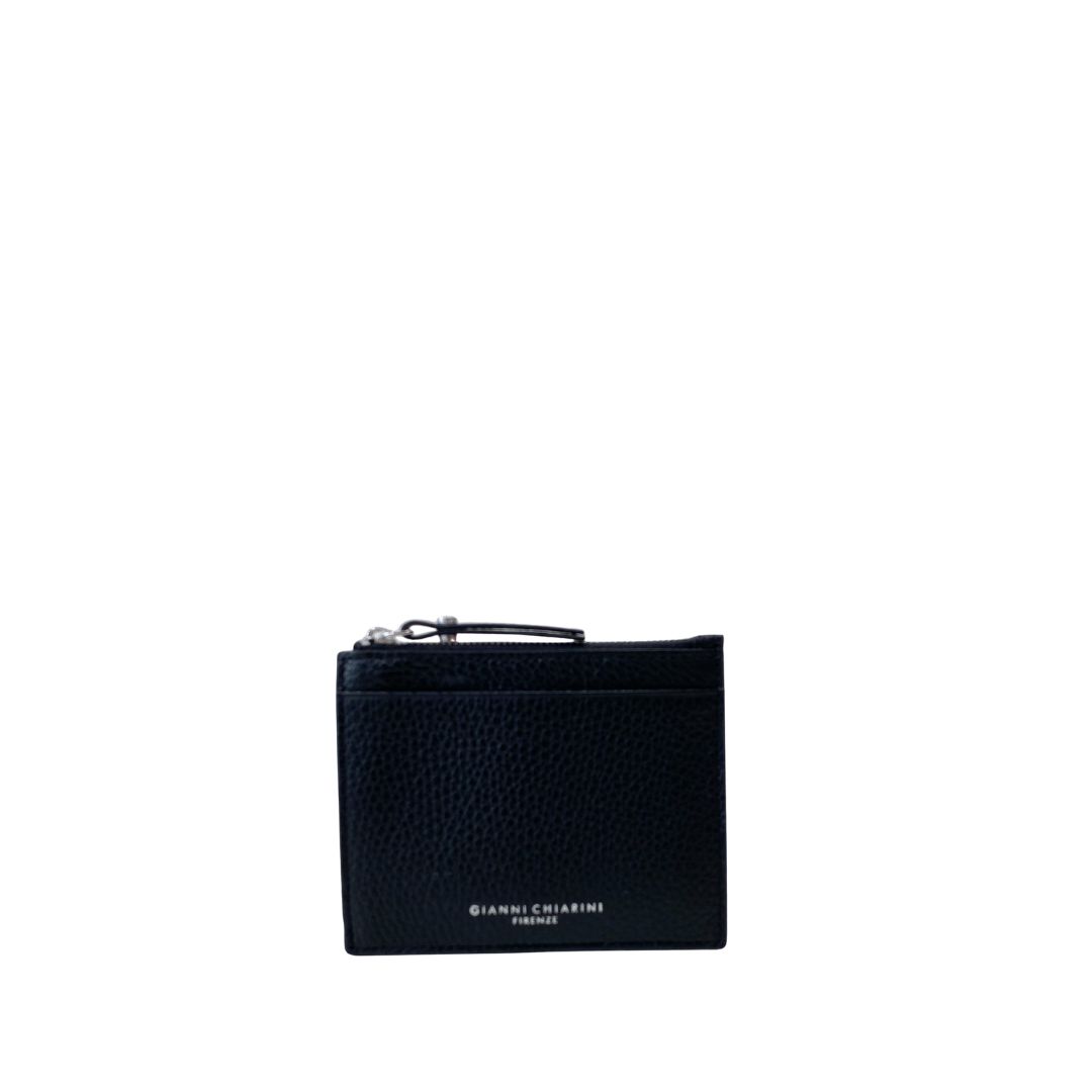 GIANNI CHIARINI - Portacarte + Moneta con zip medio  - Nero
