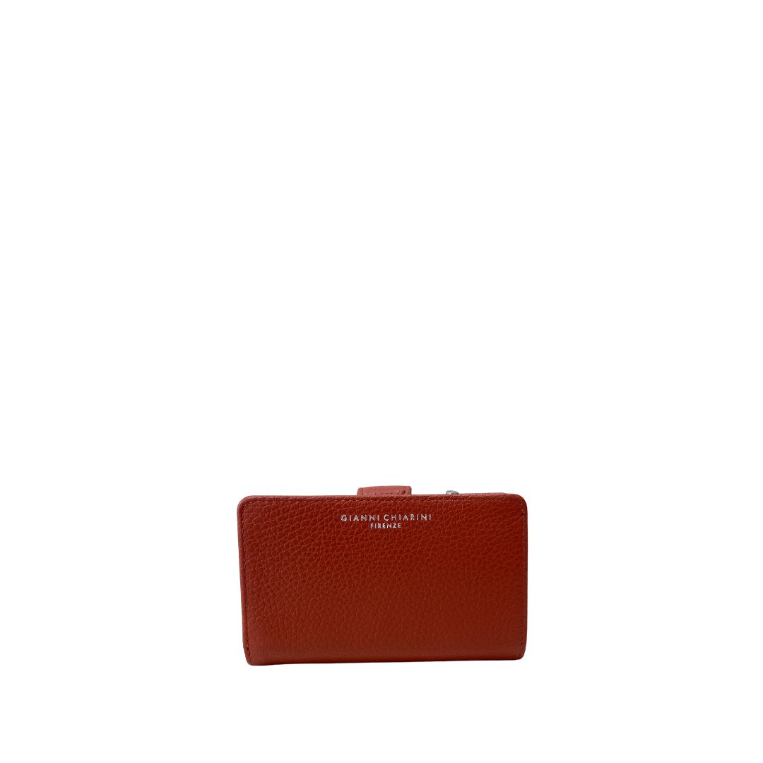 GIANNI CHIARINI - Wallets Grain con zip medio - Brick Red