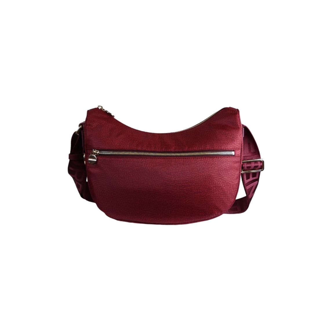 BORBONESE - Luna Bag Small Nylon Riciclato OP con zip - Merlot