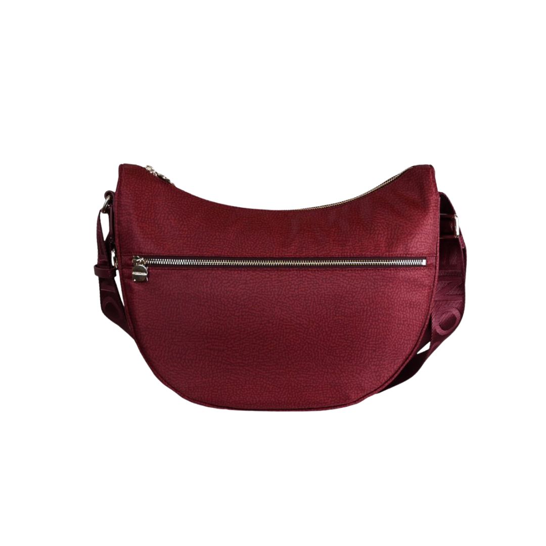 BORBONESE - Luna Bag Middle Nylon Riciclato OP con zip - Merlot