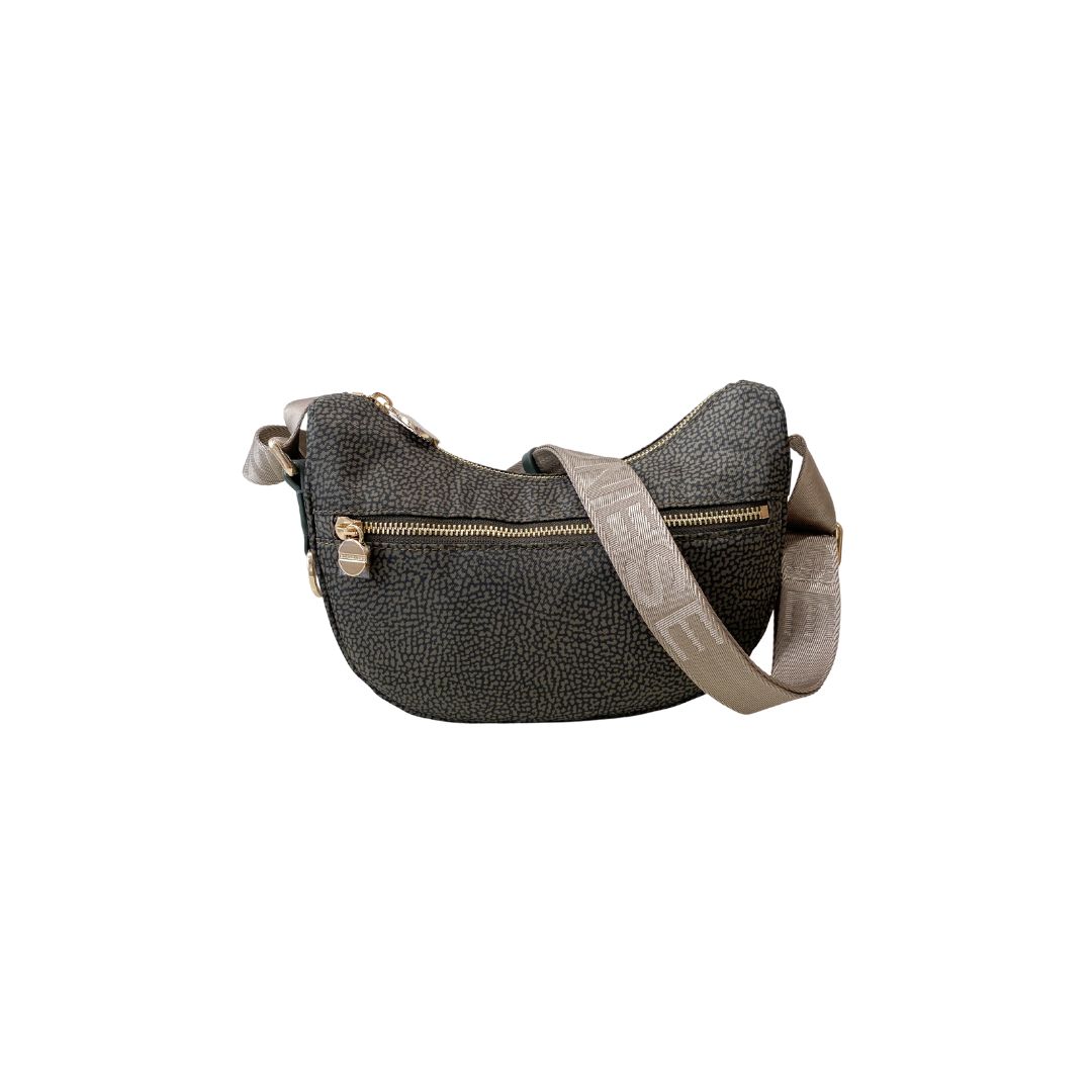 BORBONESE - Luna Bag Mini Nylon Riciclato OP con zip - Laurel