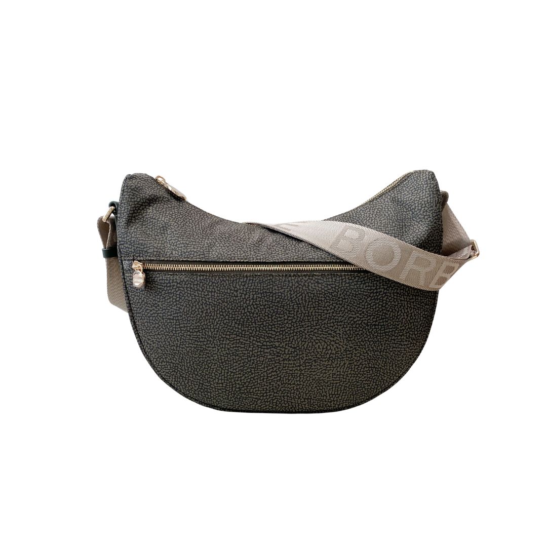 BORBONESE - Luna Bag Middle Nylon Riciclato OP con zip - Laurel
