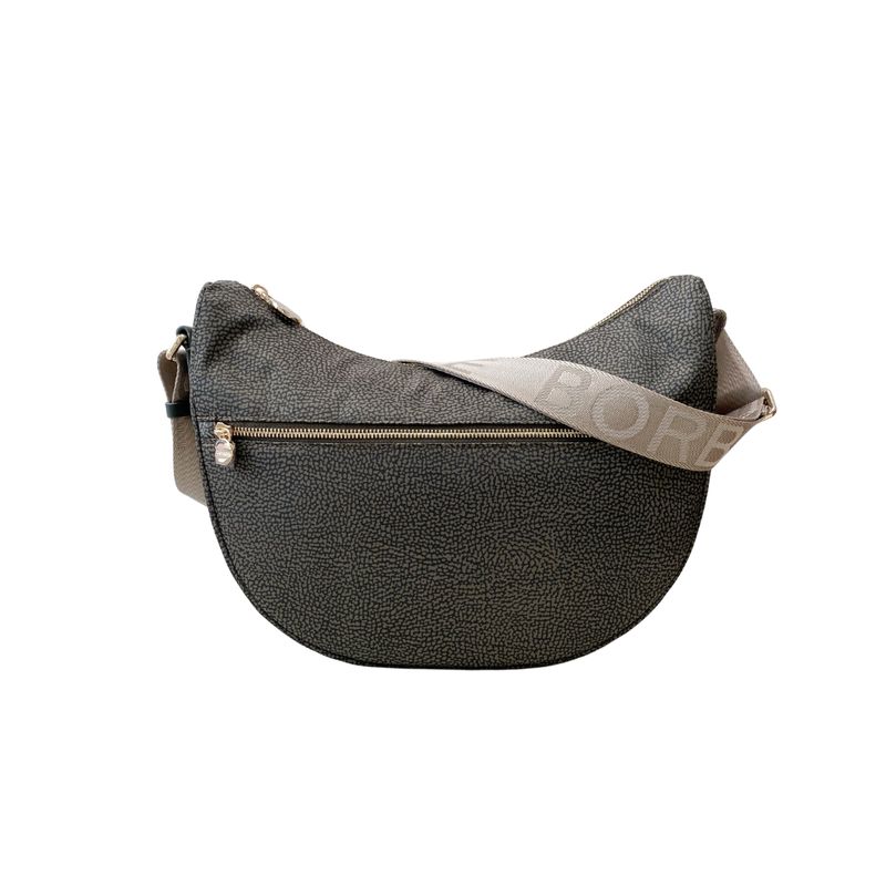 BORBONESE - Luna Bag Middle Nylon Riciclato OP con zip - Laurel