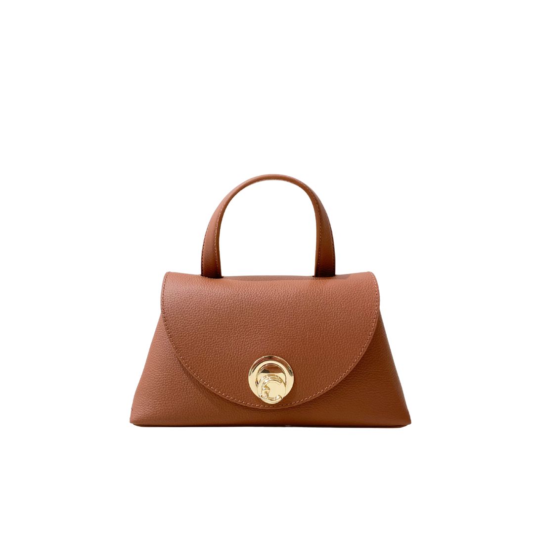 COCCINELLE - Nikla tracolla con patta Small - Cognac/Noir