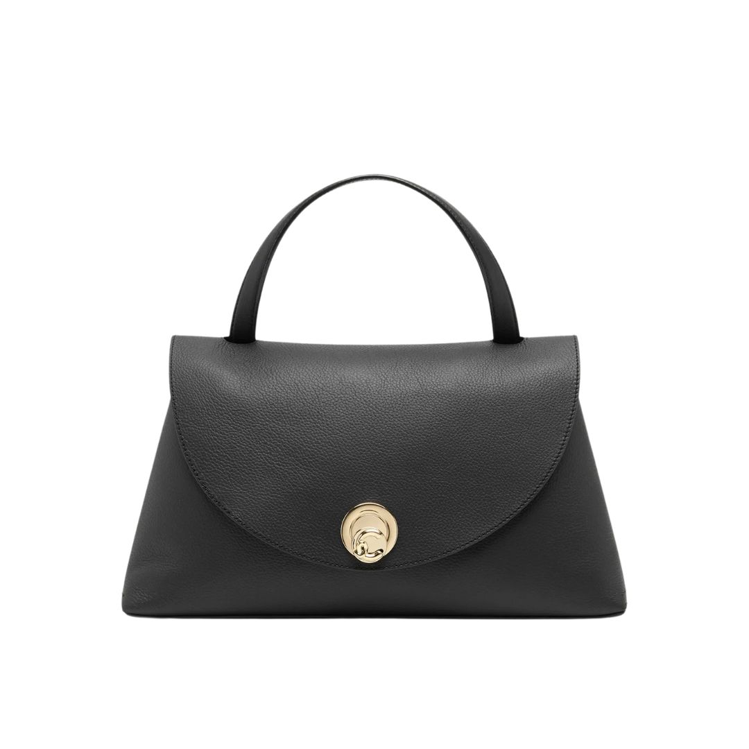 COCCINELLE - Nikla Tracolla con patta media - Noir/Cognac