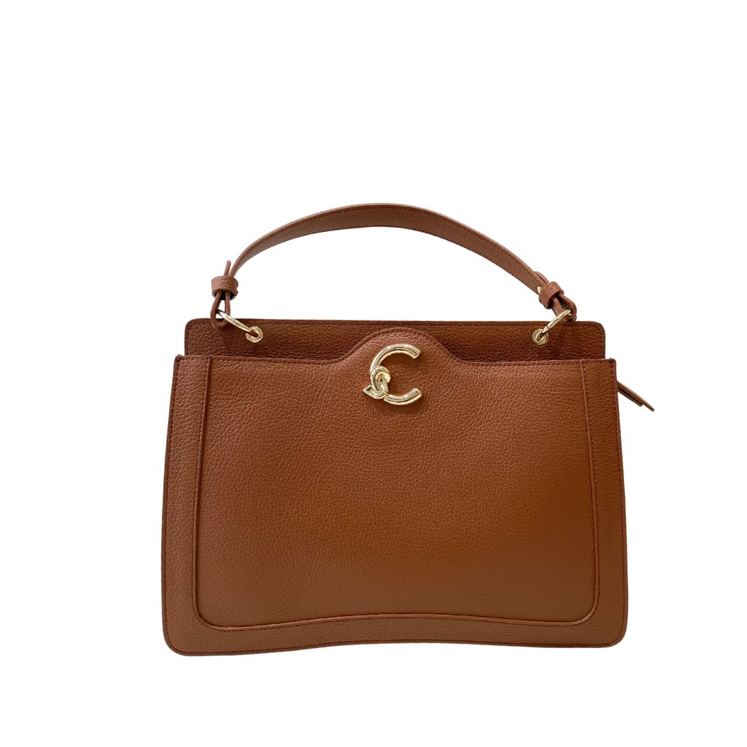 COCCINELLE - C-ME mano e tracolla media - Cognac