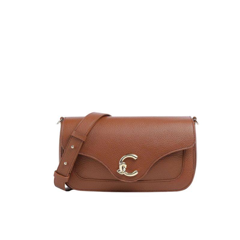 COCCINELLE - C-ME tracolla media con patta - Cognac