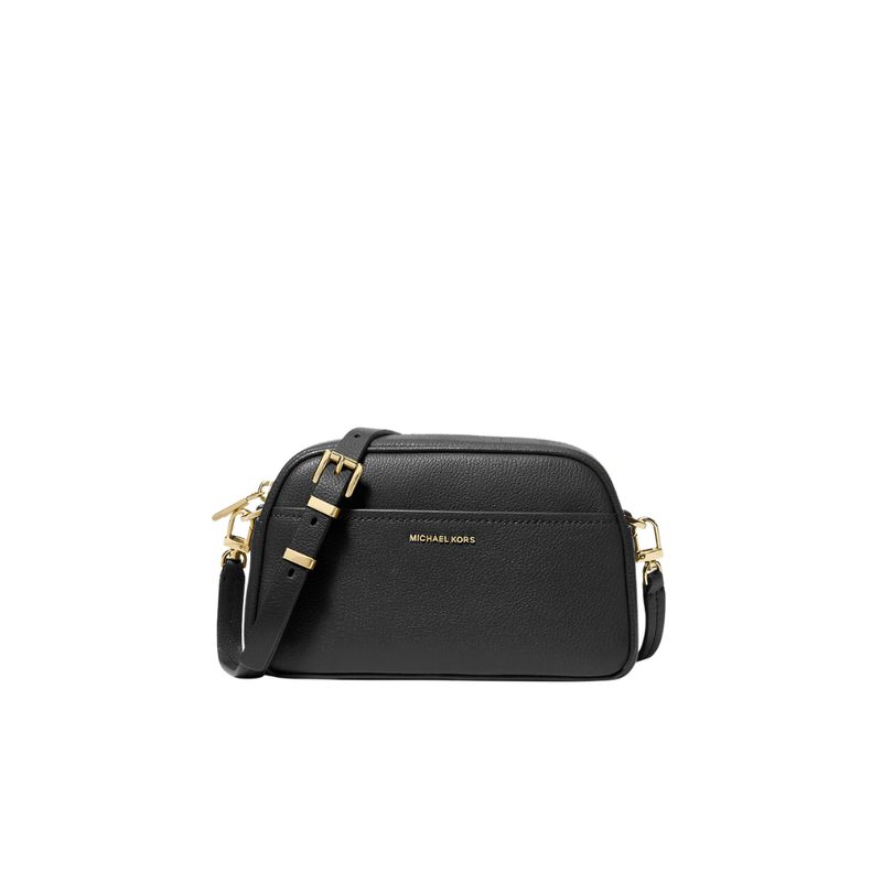 MICHAEL KORS - Jet Set Camera bag piccola in pelle  - Black/Oro