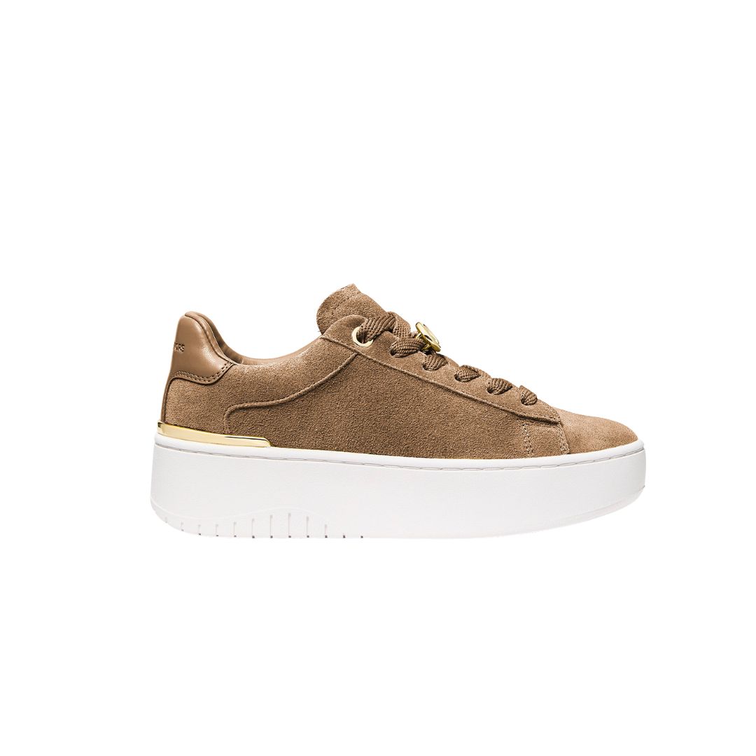 MICHAEL KORS - Sneaker Dottie in pelle scamosciata con plateau - Ask/Creta