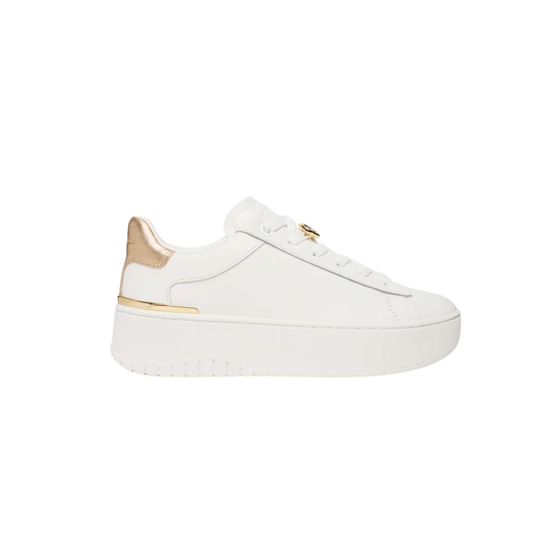 MICHAEL KORS - Sneaker Dottie in pelle scamosciata con plateau - White/Pale Gold