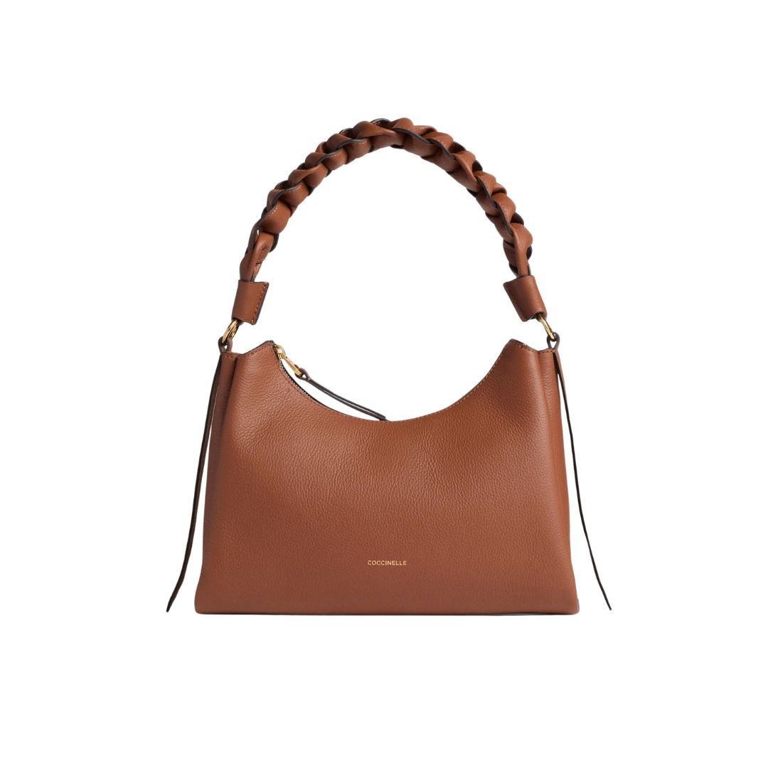 COCCINELLE - Boheme Grana Double Small - Cognac/Noir