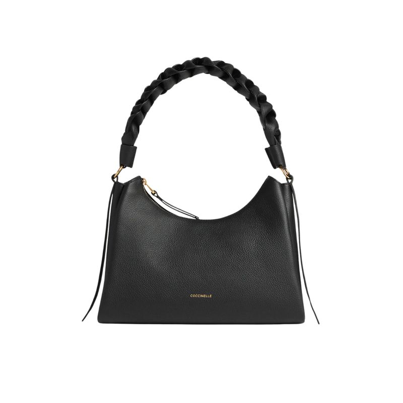 COCCINELLE - Boheme Grana Double Small - Noir/Cognac