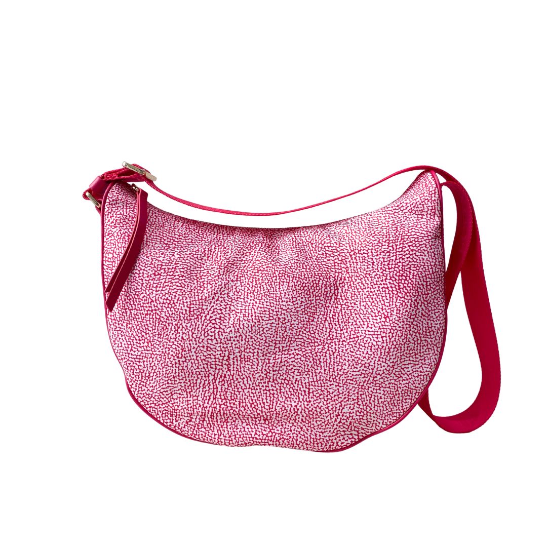 BORBONESE - (borsa di seconda mano) Mezzaluna Medium - Geranio