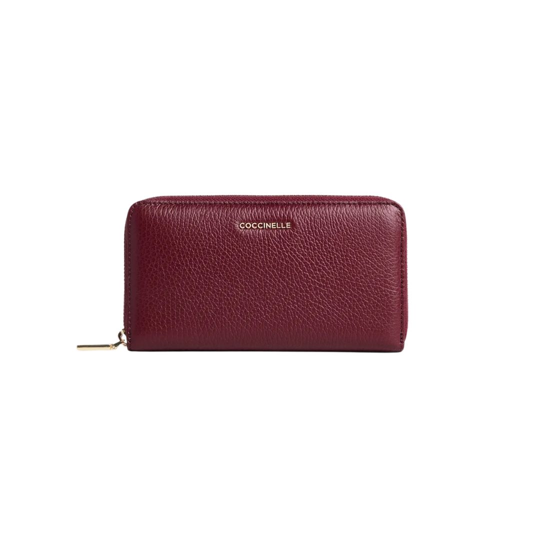 COCCINELLE - Metallic Soft Portafoglio Grande Zip Around - Ribes