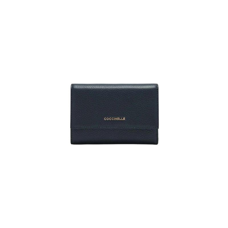 COCCINELLE - Metallic Soft Portafoglio Medio - Midnight blue