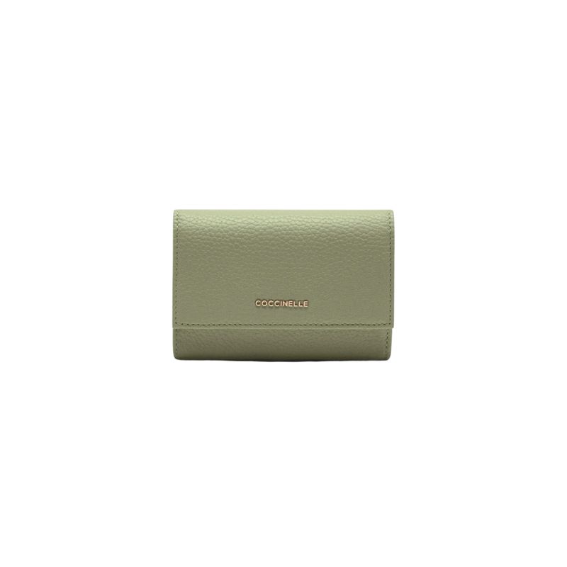 COCCINELLE - Metallic Soft Portafoglio Medio - Greenery
