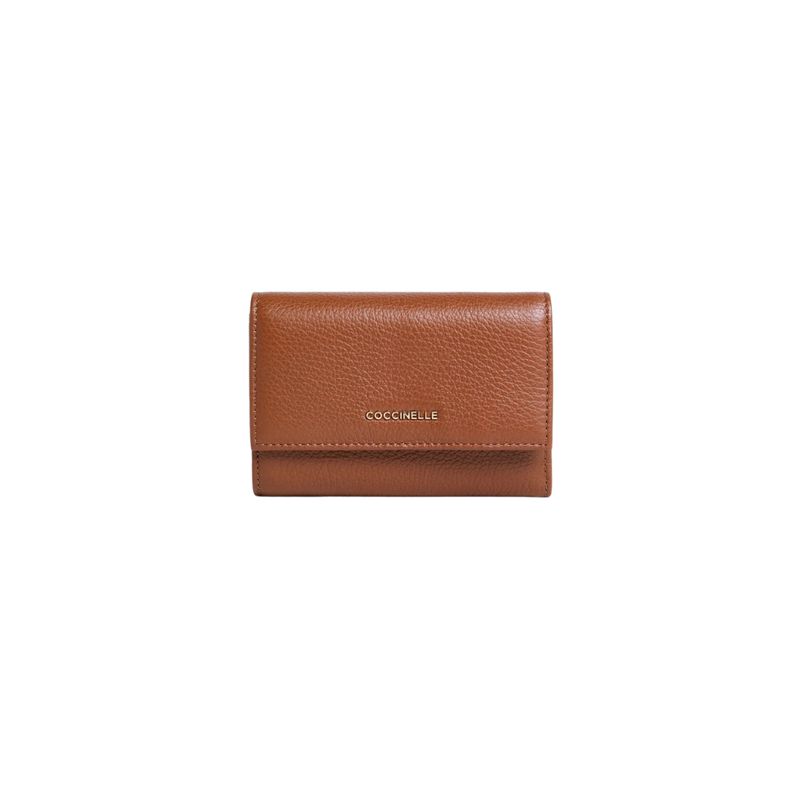 COCCINELLE - Metallic Soft Portafoglio Medio - Cognac