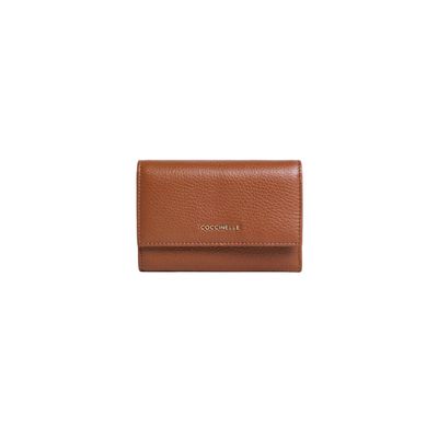 COCCINELLE - Metallic Soft Portafoglio Medio - Cognac
