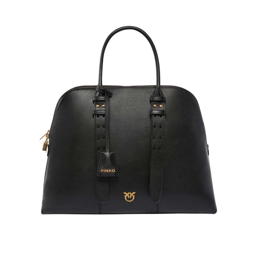 PINKO - Borsa bowling a mano Escape Bag maxi in pelle - Nero PINKO - Borsa bowling a mano Escape Bag maxi in pelle - Nero