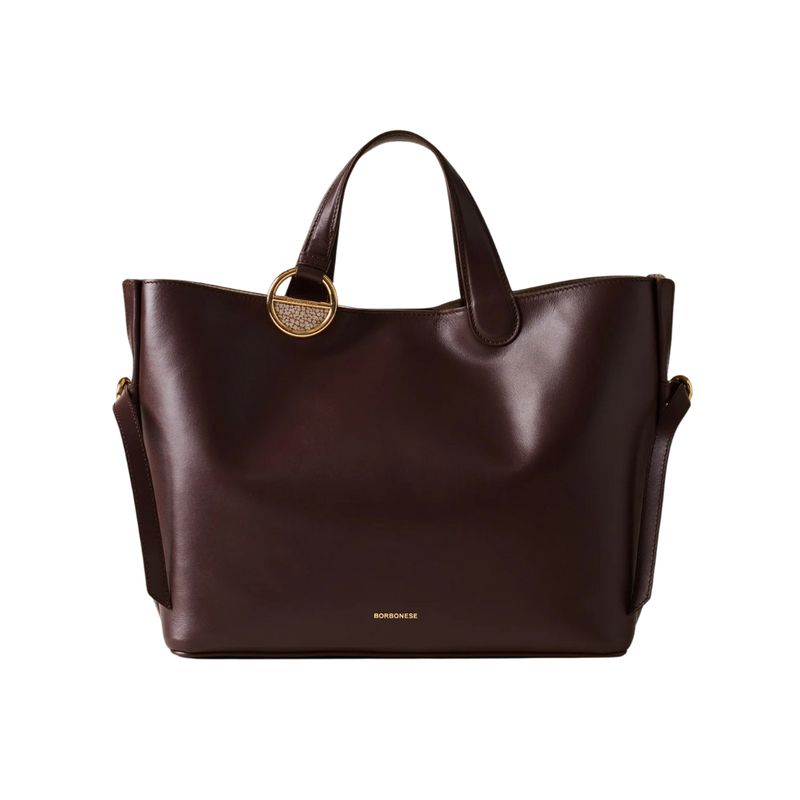 BORBONESE - BRIDLE SHOPPING MEDIUM - Brown mushroom BORBONESE - BRIDLE SHOPPING MEDIUM - Brown mushroom